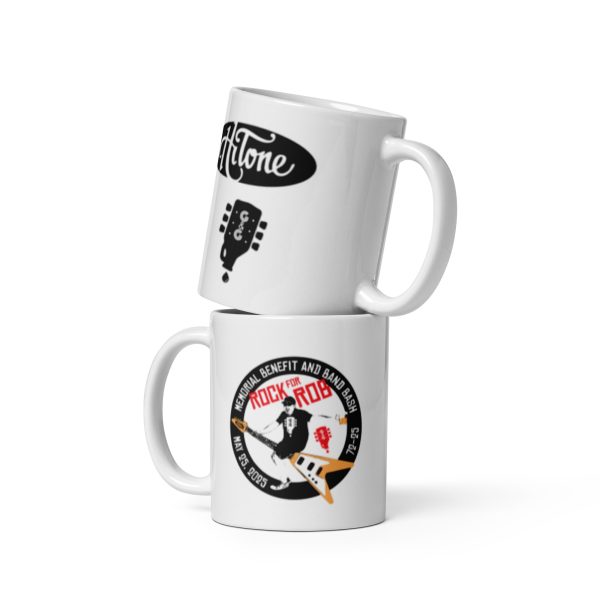 Rock For Rob White glossy mug - Image 2
