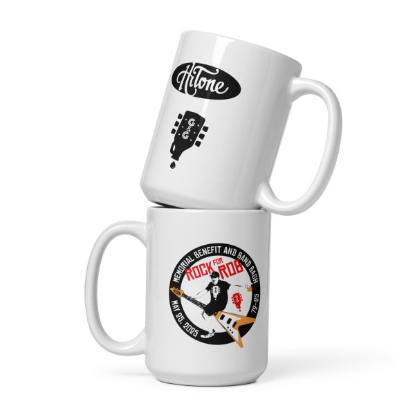 Rock For Rob White glossy mug - Image 3