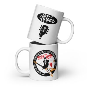 Rock For Rob White glossy mug